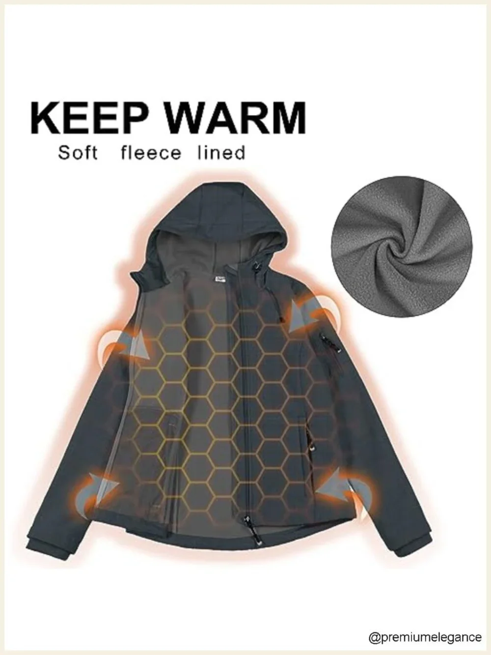 Women's Softshell Jacket Fleece Lined Hooded Windproof Waterproof Outdoor Hiking